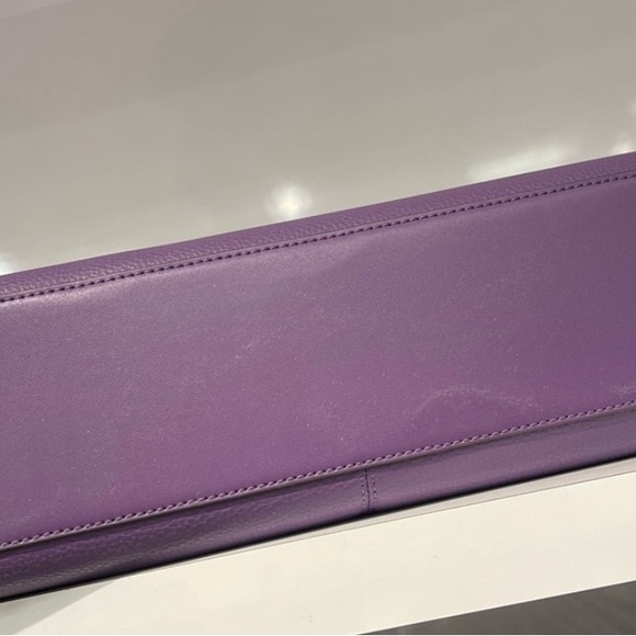 Michael Kors Purple Leather Satchel with Logo Strap - Picture 3 of 5